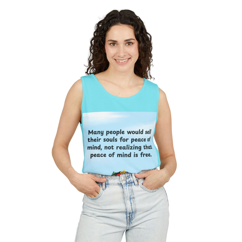 Peace of Mind Tank Top — Inspirational Floral Silhouette Quote Tank