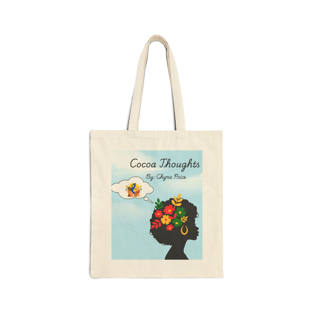 Canvas Tote — 'Cocoa Thoughts' Inspirational Quote Tote Bag