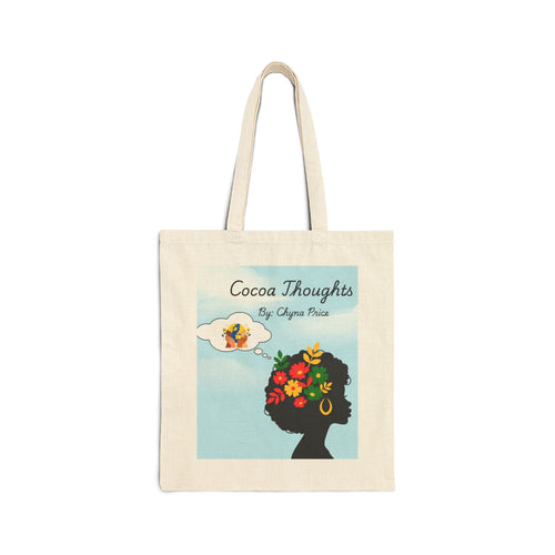 Canvas Tote — 'Cocoa Thoughts' Inspirational Quote Tote Bag
