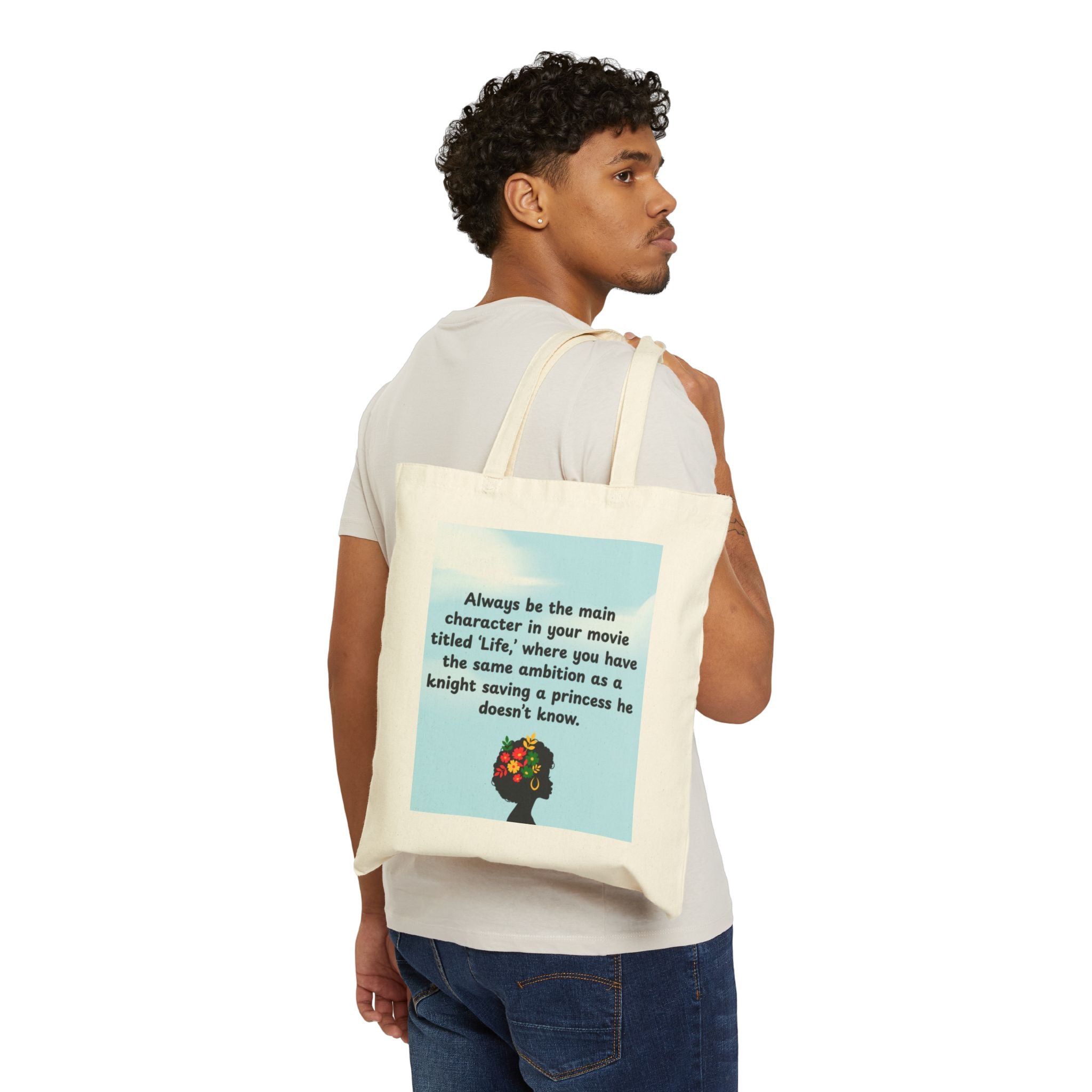 Canvas Tote — 'Cocoa Thoughts' Inspirational Quote Tote Bag