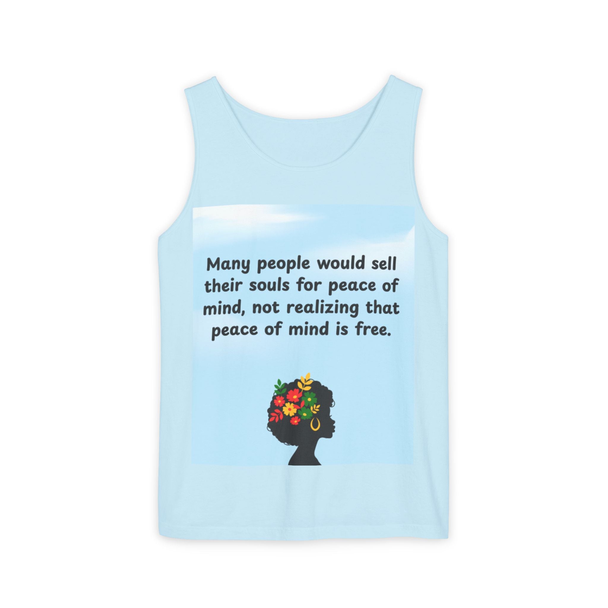 Peace of Mind Tank Top — Inspirational Floral Silhouette Quote Tank