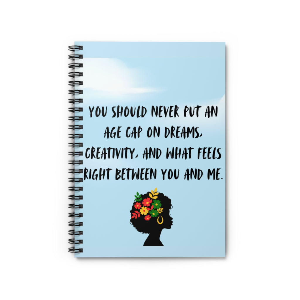 Cocoa Thoughts Spiral Notebook — Floral Afro Woman Ruled Journal