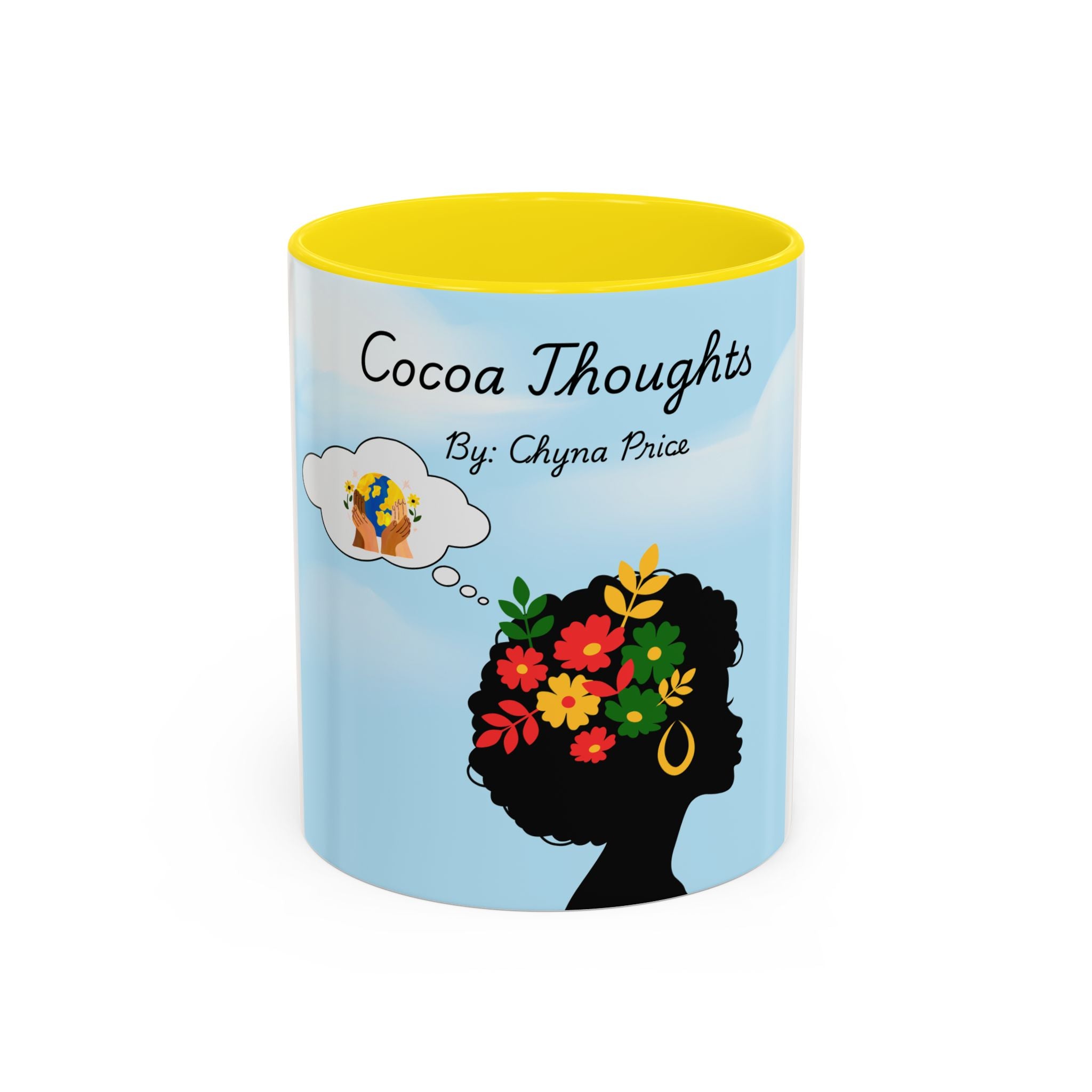 Cocoa Thoughts Accent Coffee Mug – Inspirational Afrocentric Design by Chyna Price