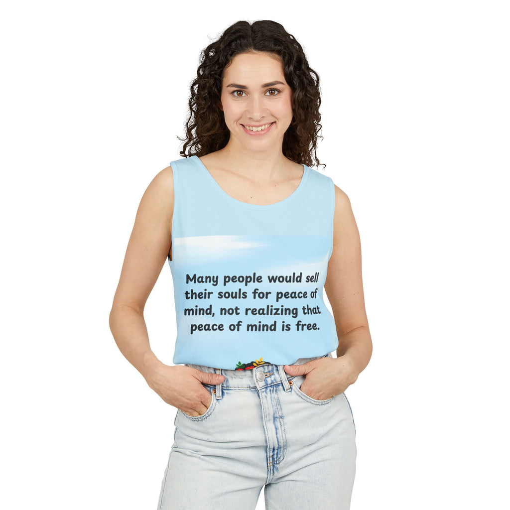 Peace of Mind Tank Top — Inspirational Floral Silhouette Quote Tank