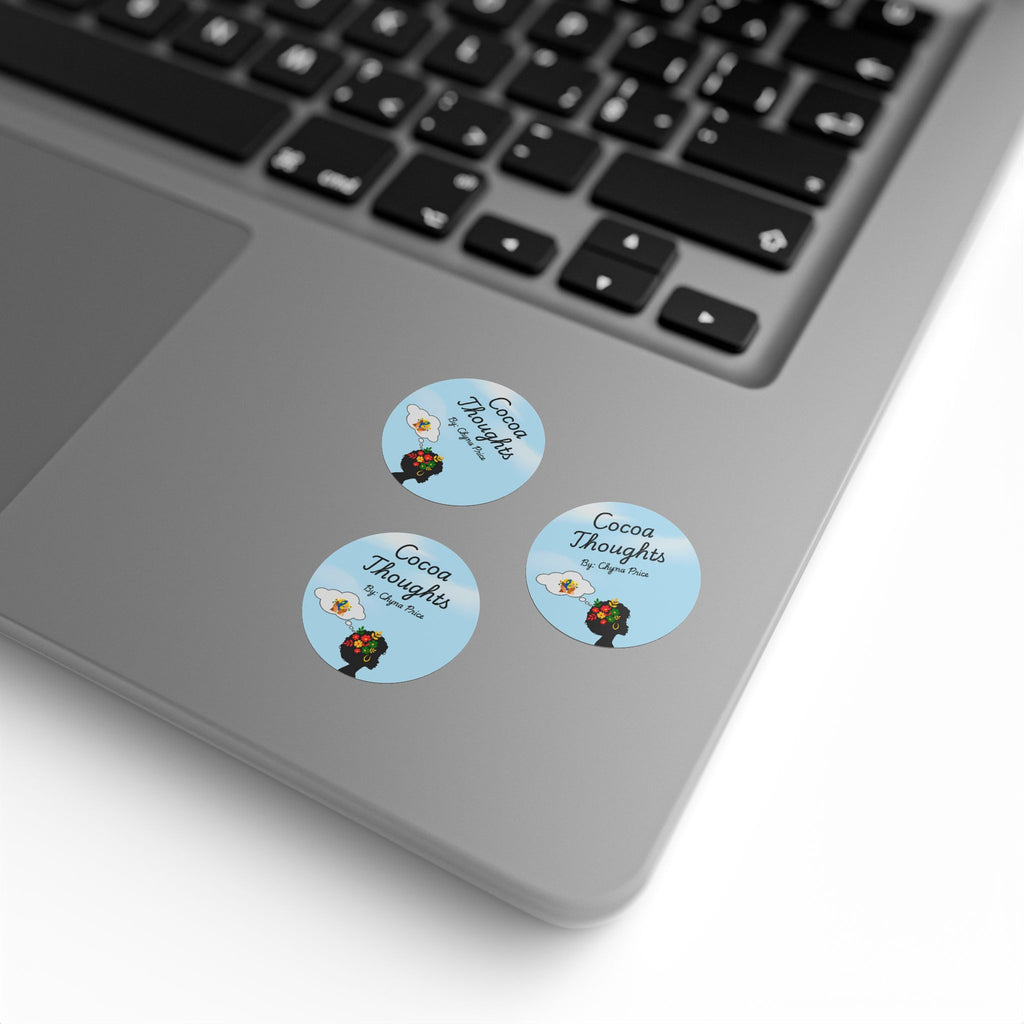 Cocoa Thoughts Round Logo Sticker Roll — Branded Product Label Seals