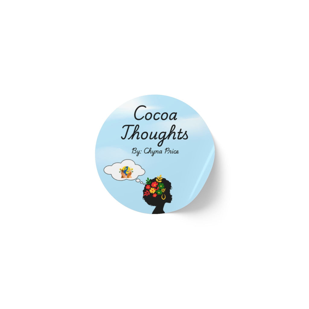 Cocoa Thoughts Round Logo Sticker Roll — Branded Product Label Seals