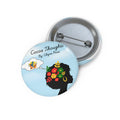 Cocoa Thoughts Pin Button — Floral Black Woman Silhouette 1.25" Enamel Lapel Pin